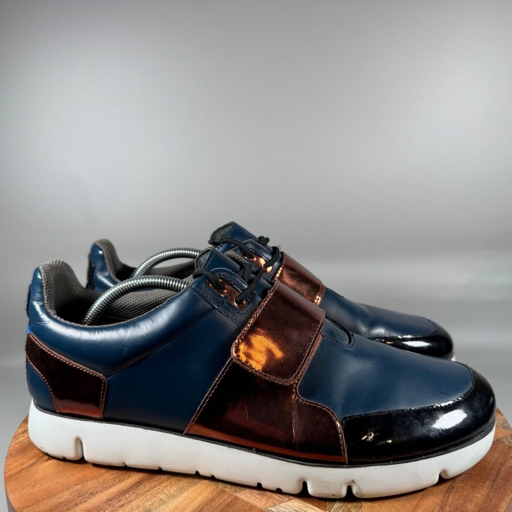 Camper Oruga Men's Blue Leather Metallic Strap Sneakers Size 46 13